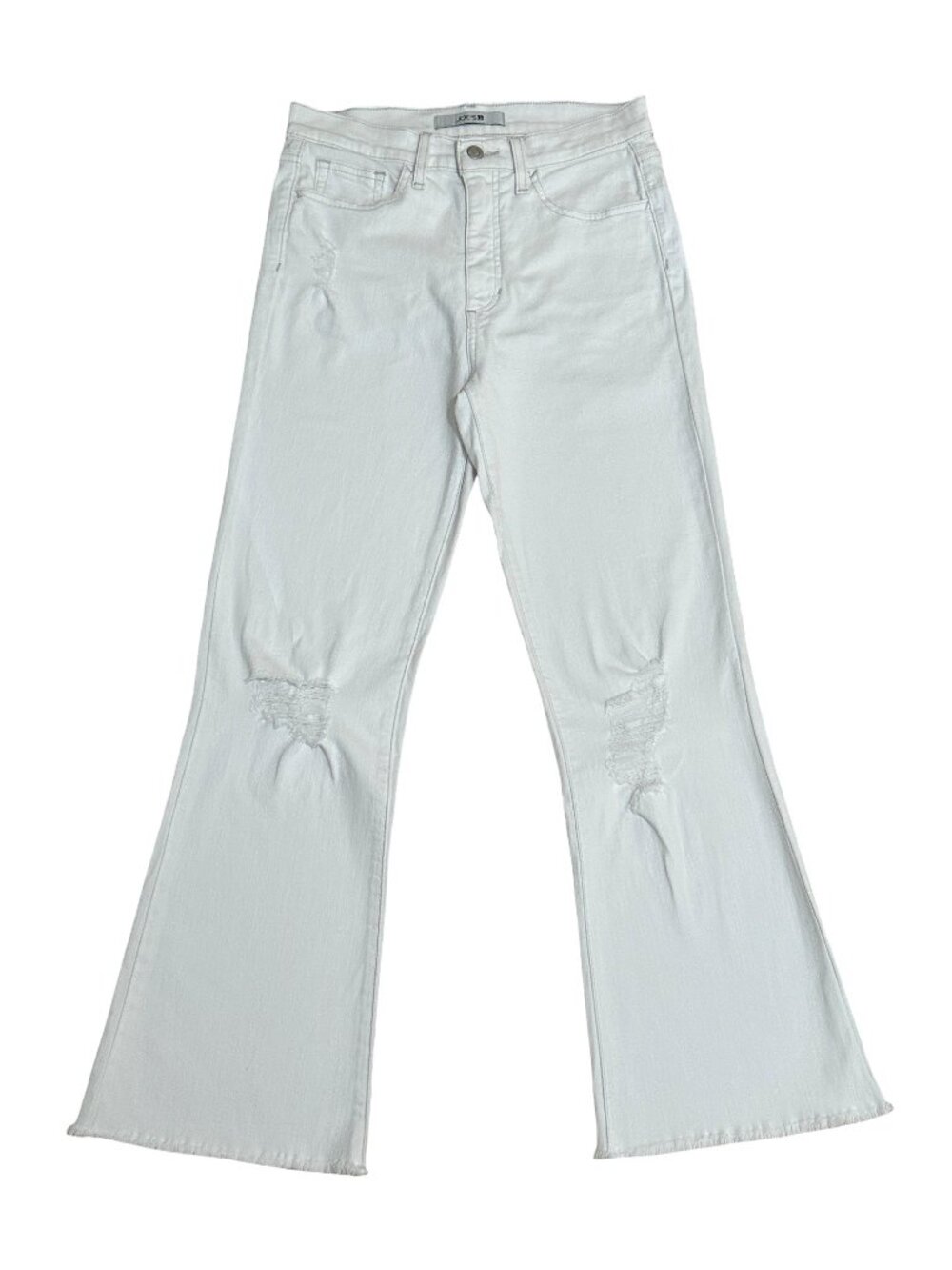 JOE'S JEANS Distressed High Rise Flare Custom Hem Jeans White Size 28